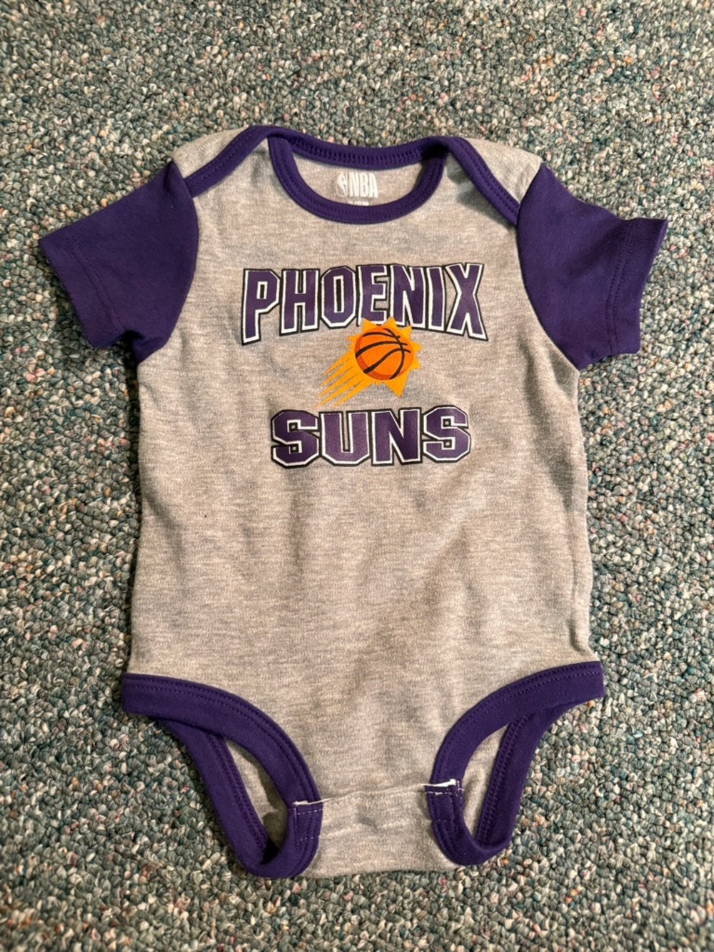 NBA Phoenix Suns Grey, Purple & Yellow Baby Bodysuit